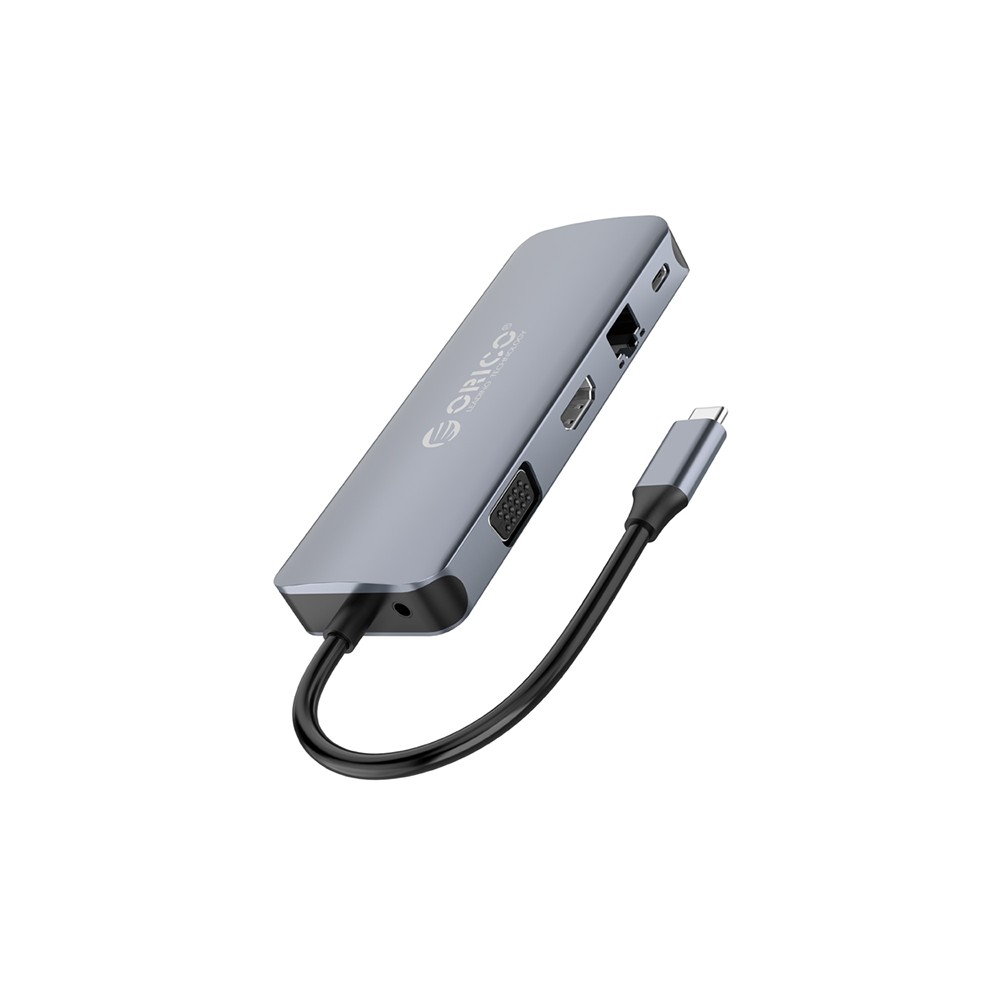 Orico Port Hub In Usb C To Hdmi Vga Usb Tf Sd Lan