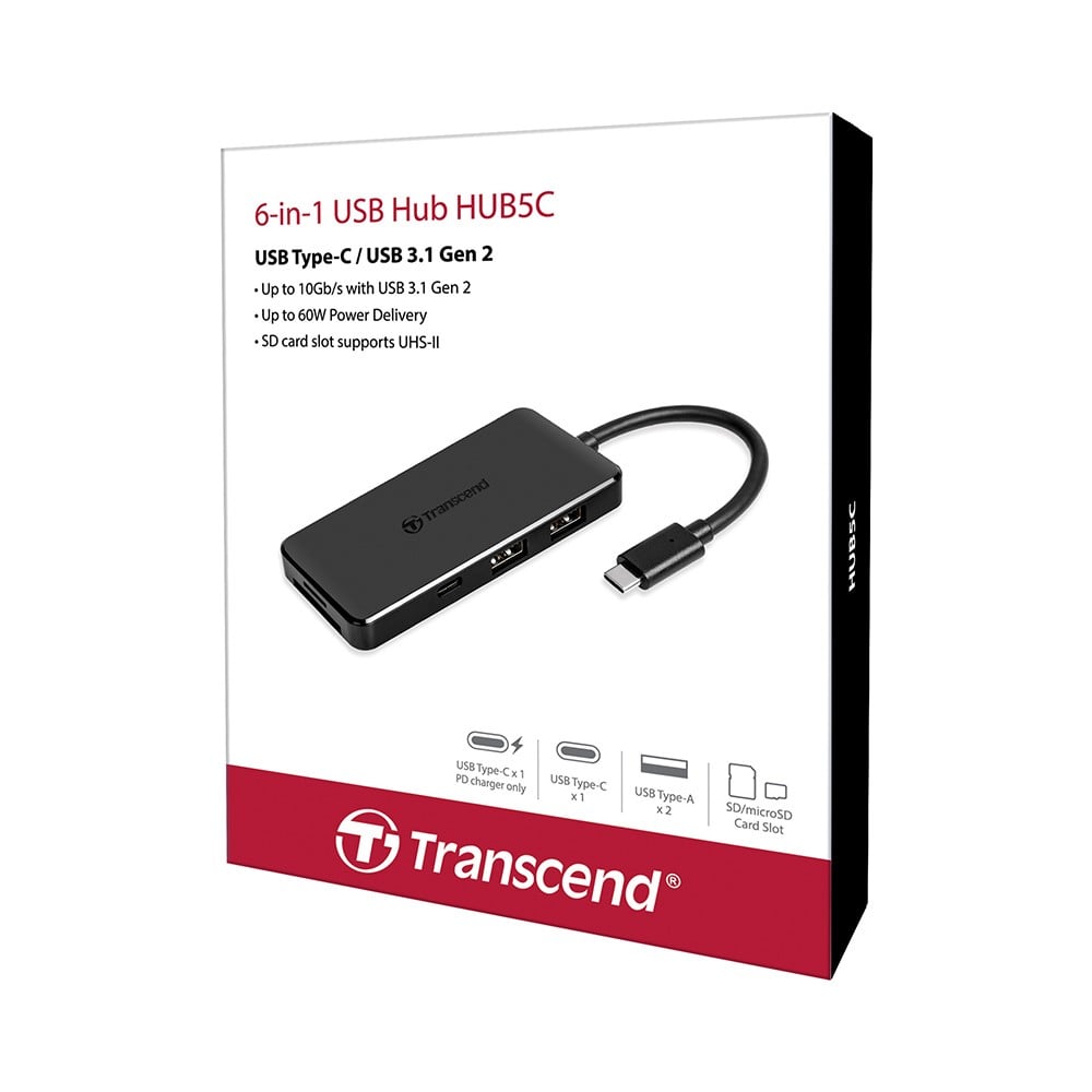 Transcend Port Hub USB C 6 In 1 With PD TS HUB5C