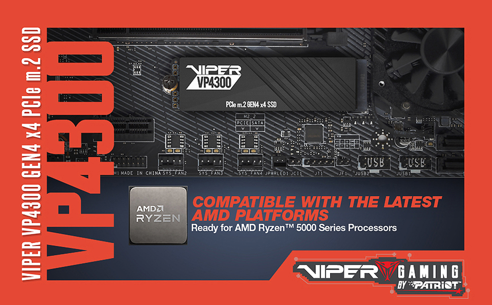 การดเอสเอสด Patriot Viper VPR4300 1TB PCIe M 2