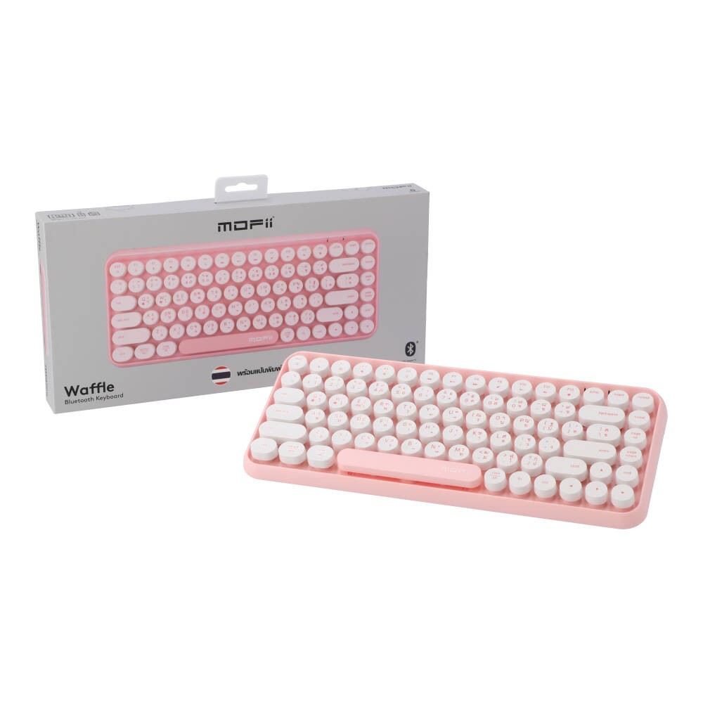 คีย์บอร์ดไร้สาย MOFii Bluetooth Keyboard Waffle Pink (TH/EN)