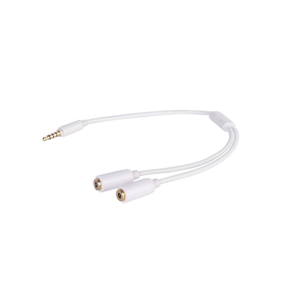 Prolink Audio 3.5mm to 2*3.5mm Sockets Cable 0.2M. White (MP155)
