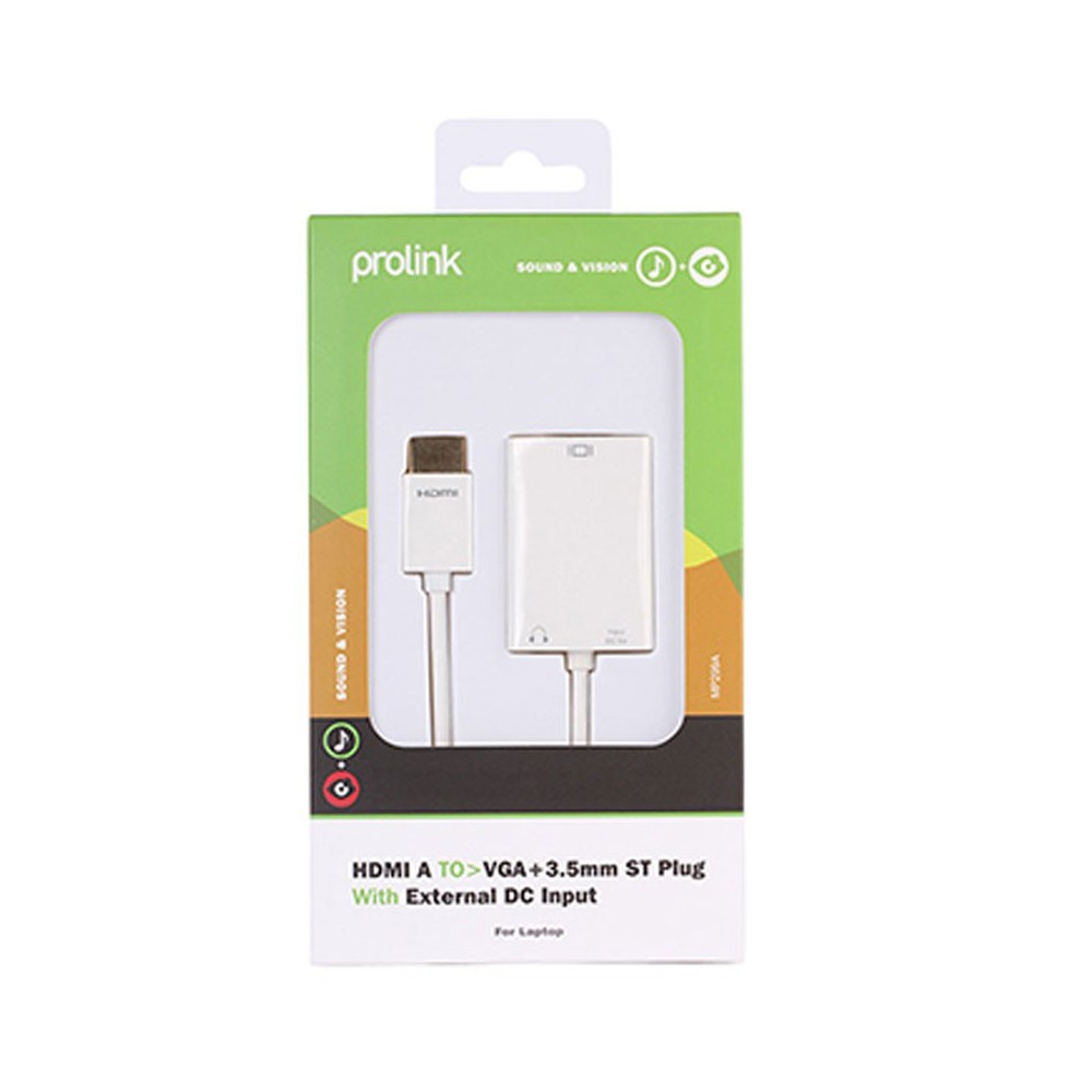 Prolink Adapter HDMI-A to VGA + 3.5mm Socket with External DC Input (MP299A)