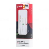 Prolink Audio 3.5mm to 2*3.5mm Sockets Cable 0.2M. White (MP156)