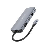 Orico Port Hub 11-in-1 USB-C to HDMI + VGA + 4 USB3.0 + TF/SD + LAN + 3.5mm Audio Gray