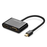 CS@ Ugreen Adapter Mini Display Port to HDMI + VGA Converter Black (20422)