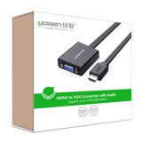 UGREEN Adapter HDMI Male to VGA Converter 3.5mm Audio Black