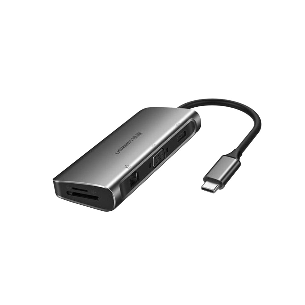 Ugreen 9-in-1 USB-C to HDMI + VGA + 3 USB3.0 + LAN + TF/SD + PD Grey (40873)