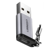 หัวแปลง Ugreen Adapter Connector USB-A Male to USB-C (3.0A) Gray (50533)
