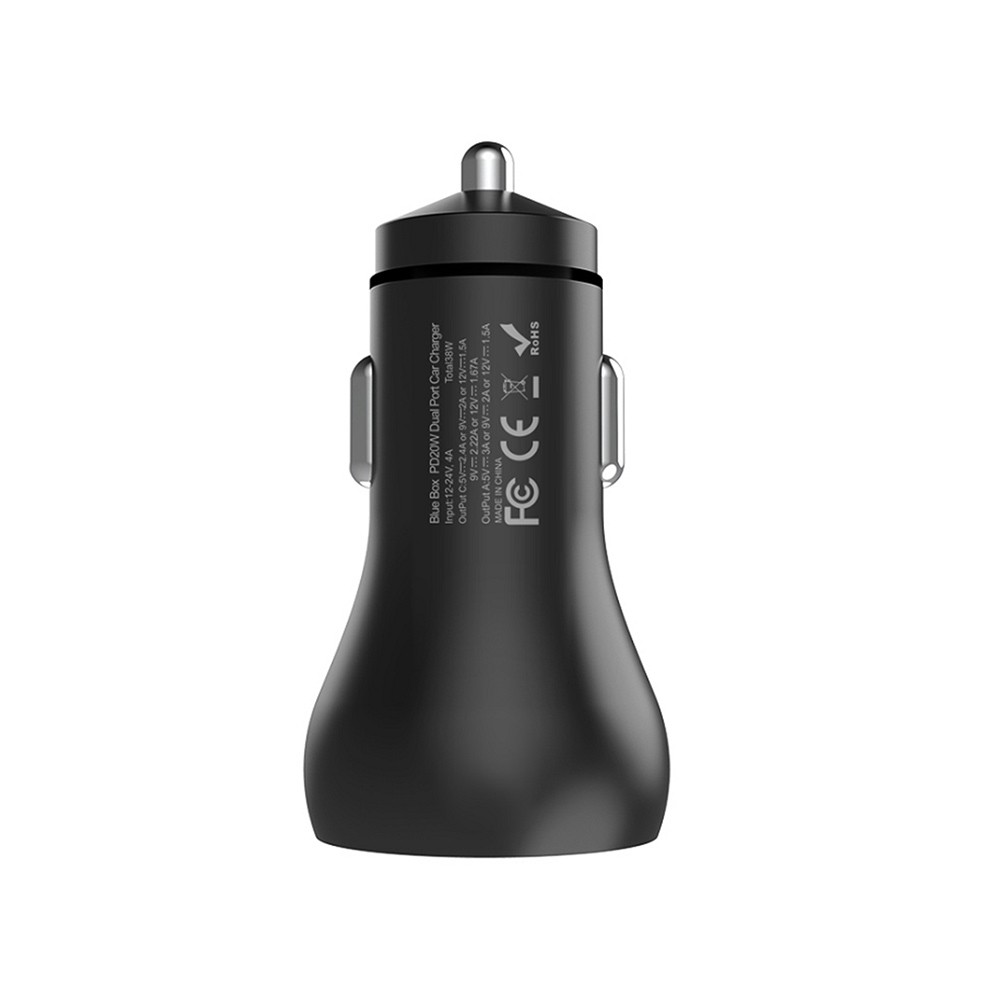 ที่ชาร์จแบตในรถ Blue Box 1 USB-A / 1 USB-C (PD20W) BB-CC02 - Black