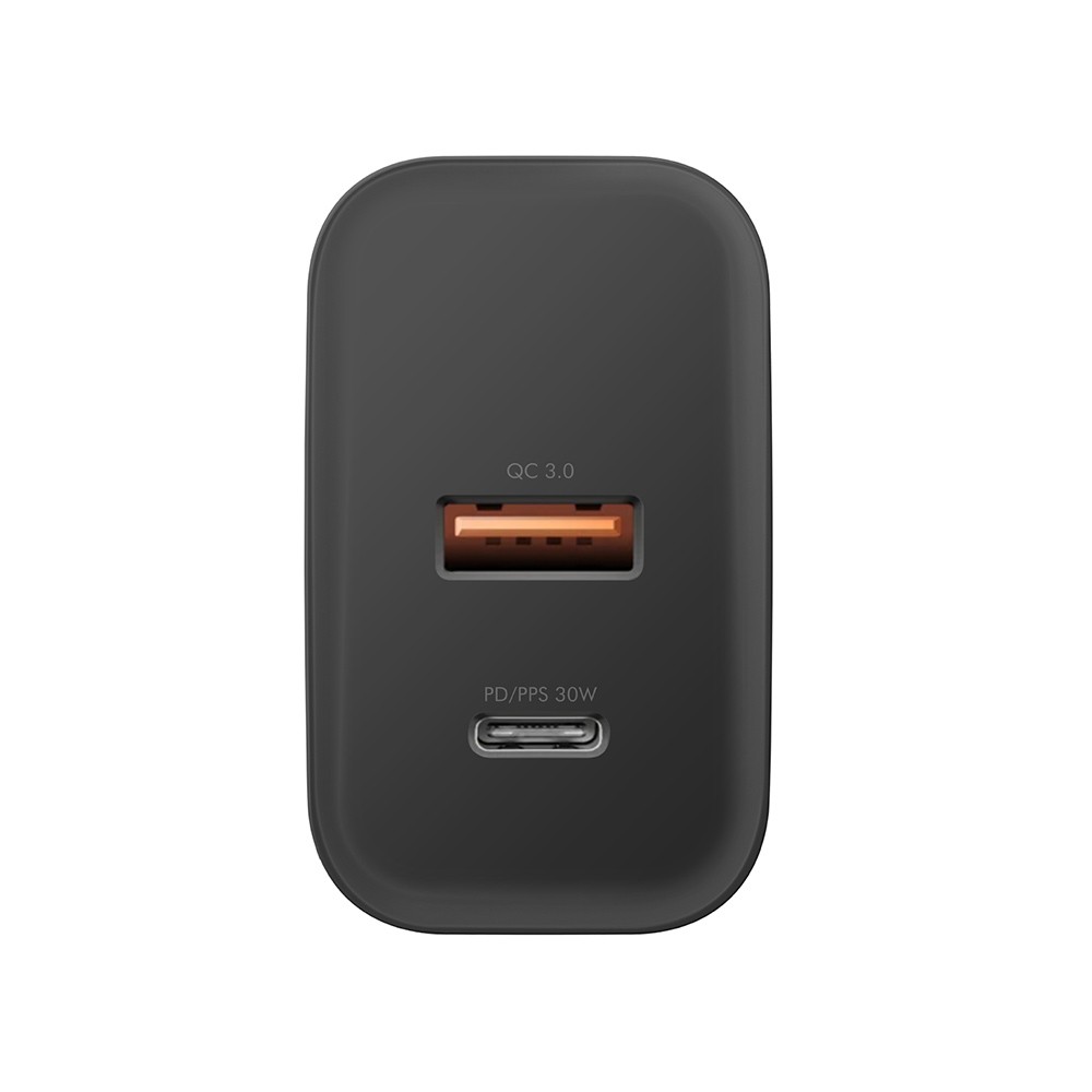 BAZIC Wall USB Charger 1 USB-A / 1 USB-C (PD30W/US) GO PORT Black