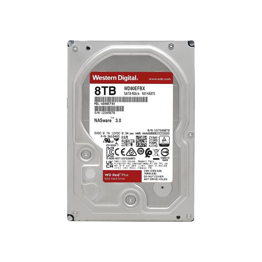 ฮาร์ดดิสก์ WD HDD 8TB 7200rpm 256MB Red Plus - 3 Year