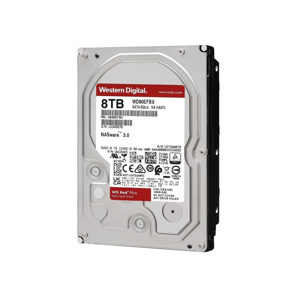 ฮาร์ดดิสก์ WD HDD 8TB 7200rpm 256MB Red Plus - 3 Year