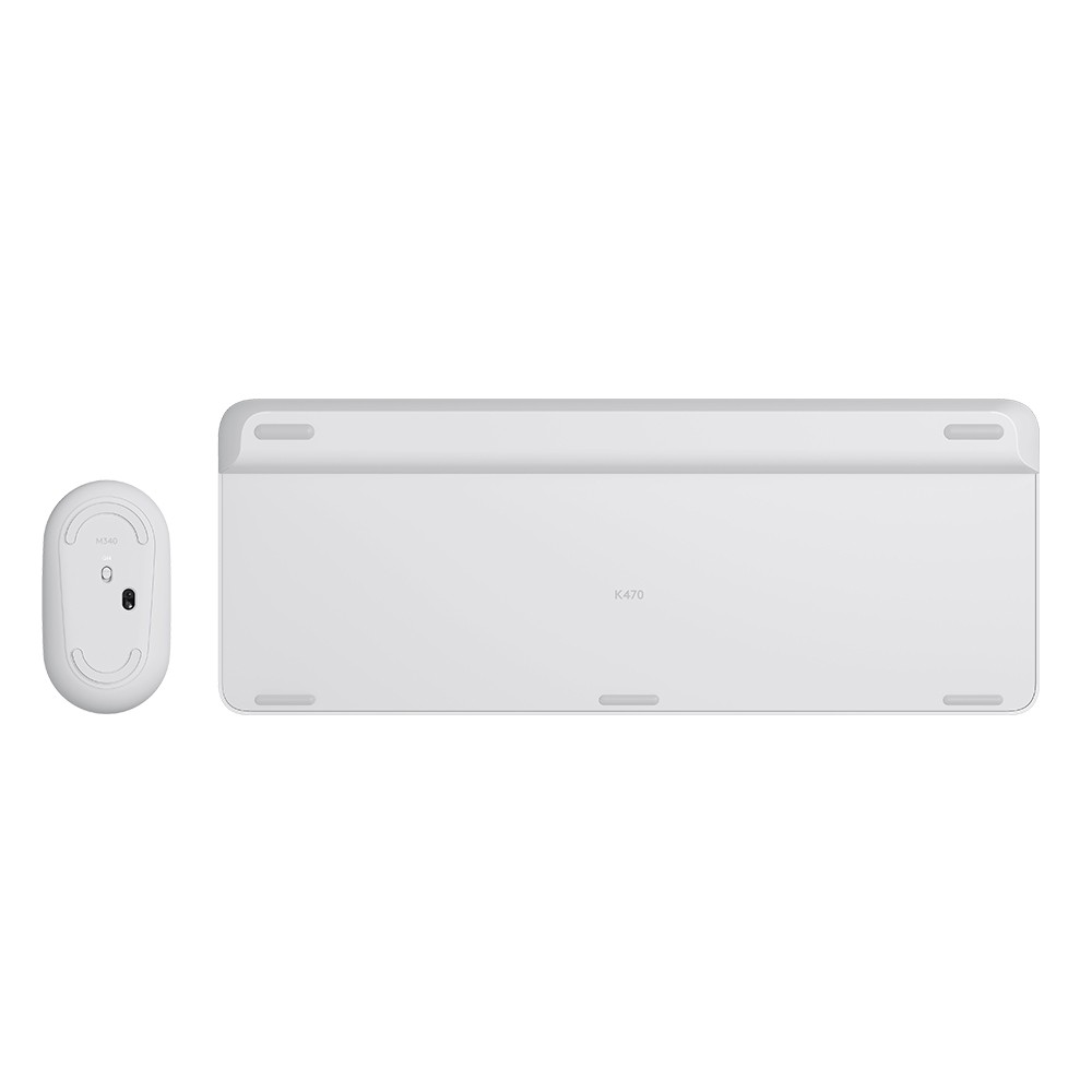 เมาส์และคีย์บอร์ดไร้สาย Logitech Wireless Mouse + Keyboard MK470 Slim Off White (TH/EN)