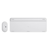 เมาส์และคีย์บอร์ดไร้สาย Logitech Wireless Mouse + Keyboard MK470 Slim Off White (TH/EN)