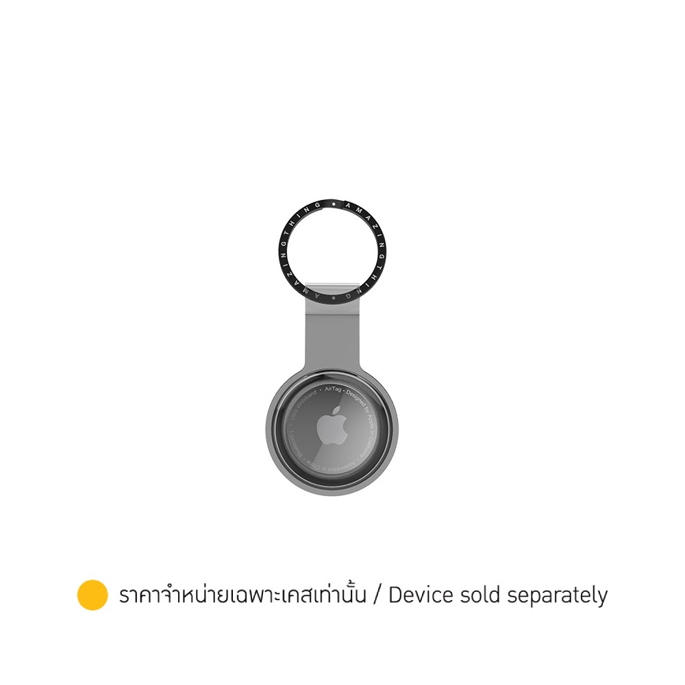 AMAZINGthing Casing for AirTag AirCharm Quartz - Clear Black