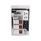 ปลั๊กไฟ DATA 3 Way 3 Switch 3M. HMDU3656 M3S Silver
