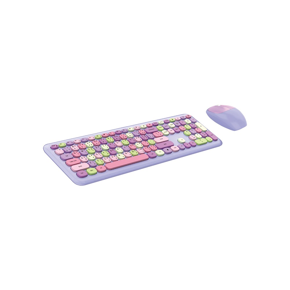 เมาส์และคีย์บอร์ดไร้สาย MOFii Wireless Mouse + Keyboard Silent Lollipop Mixed Purple (TH/EN)