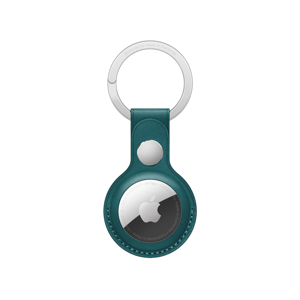 พวงกุญแจหนัง Apple AirTag Leather Key Ring Forest Green