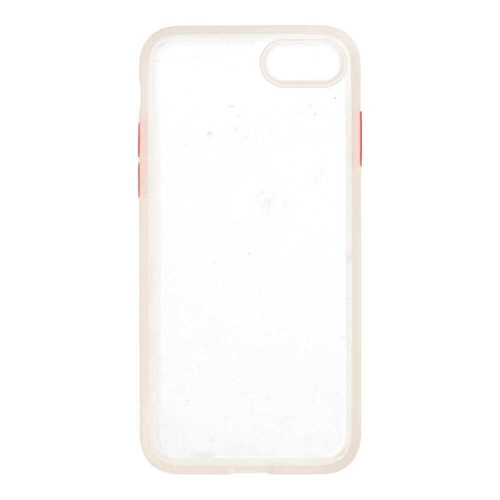 Blue Box Casing for iPhone SE (2020)/8/7 (4.7 inch) - Rubber Clear with Orange Button