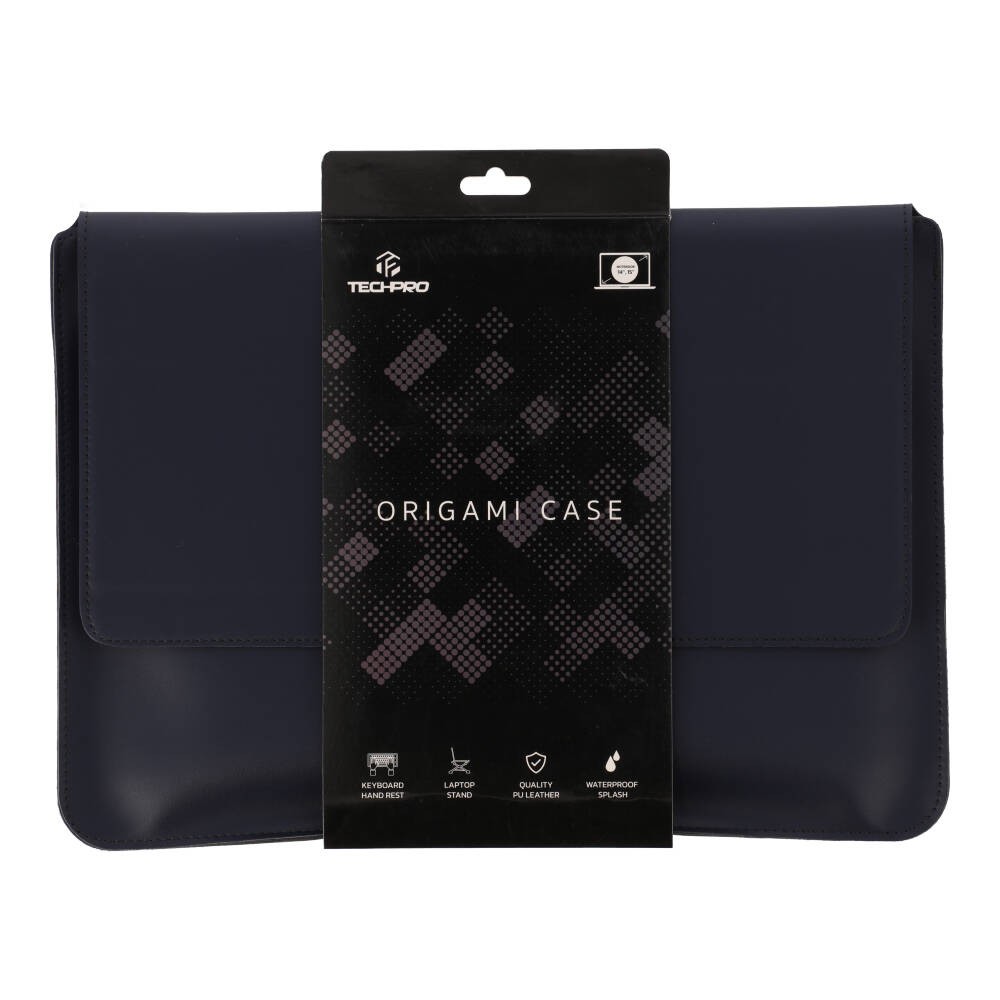 TECHPRO Sleeve for MacBook/Laptop 14.5 inch Origami case Navy Blue