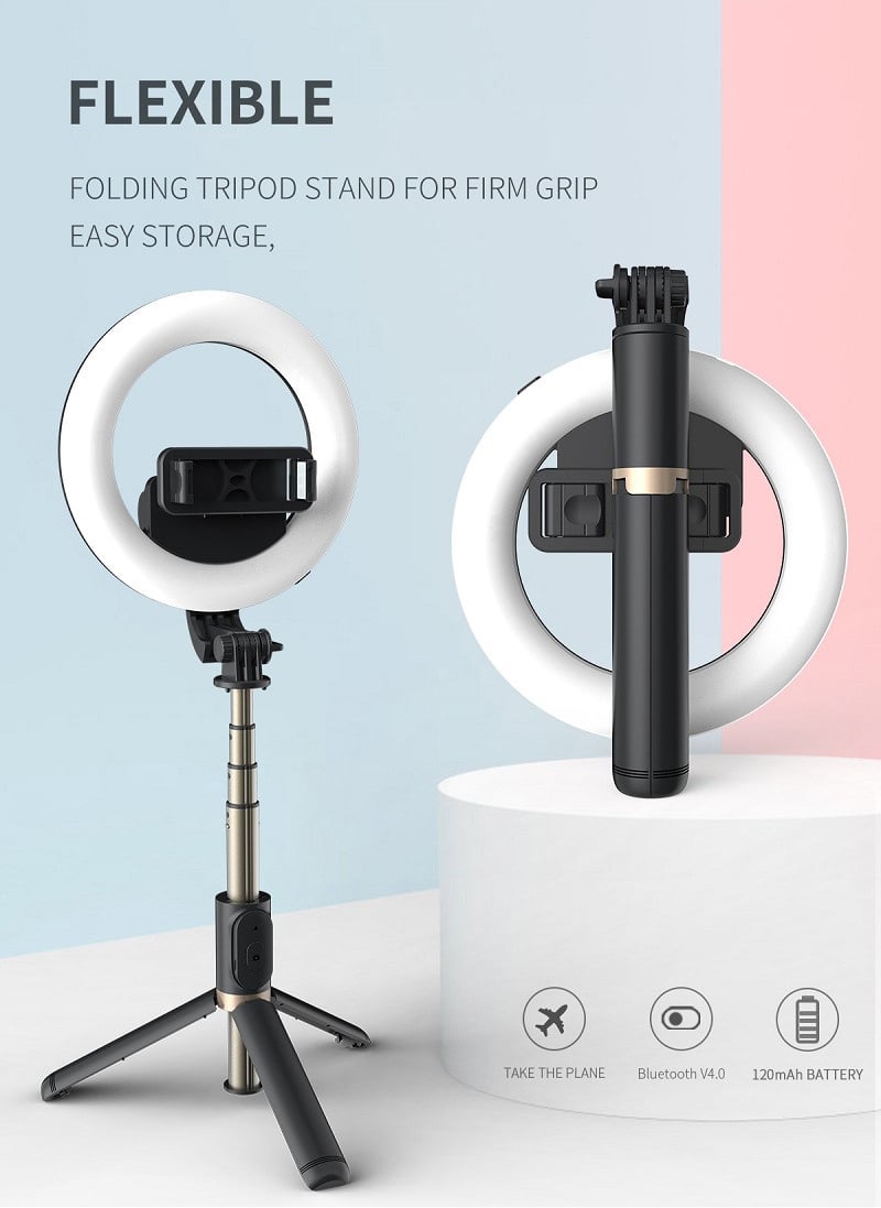 techpro-portable-ring-light-selfie-stick-with-tripod-stand-and-remote-control-studio7-online