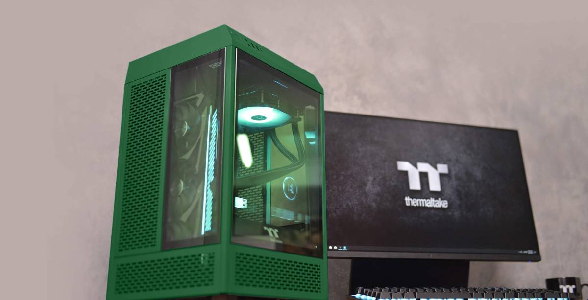 เคสคอมพิวเตอร์ Thermaltake Computer Case The Tower 100 Racing Green