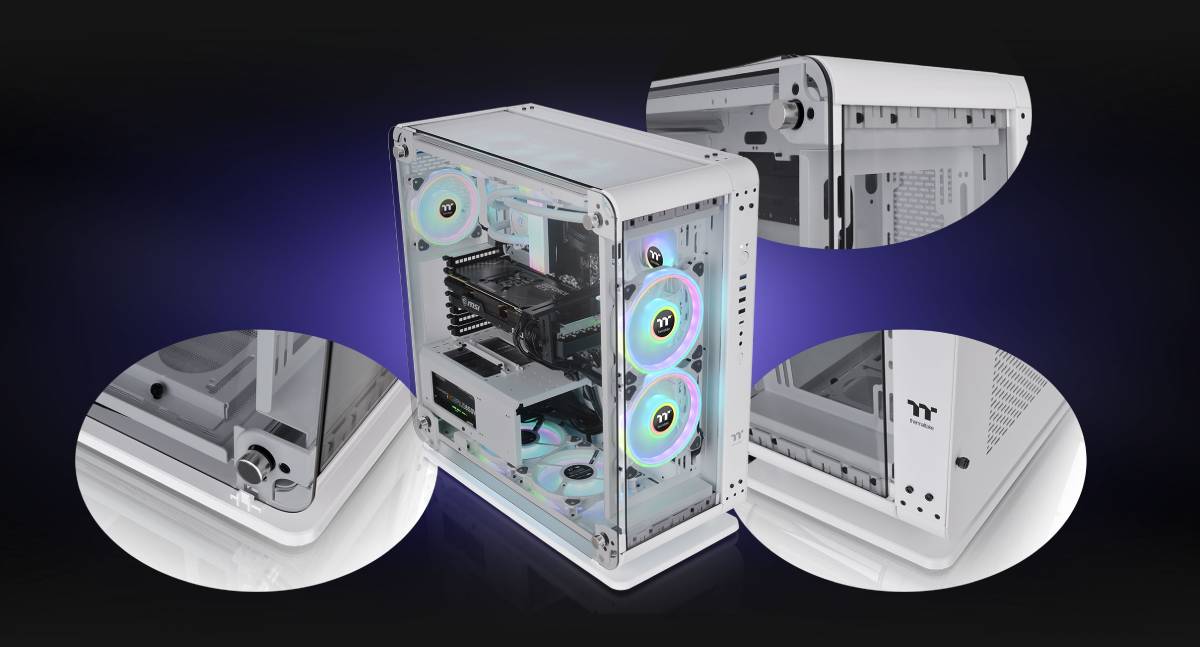 เคสคอมพิวเตอร์ Thermaltake Computer Case Core P6 TG Snow