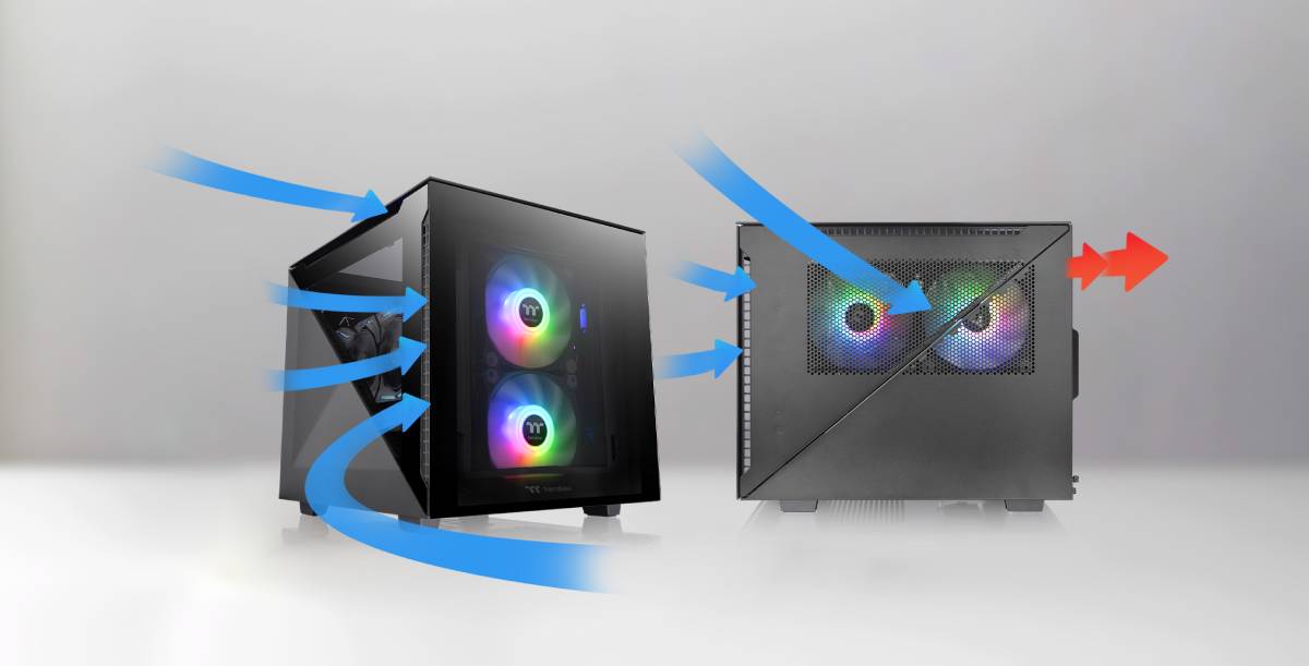 เคสคอมพิวเตอร์ Thermaltake Computer Case Divider 200 TG Black