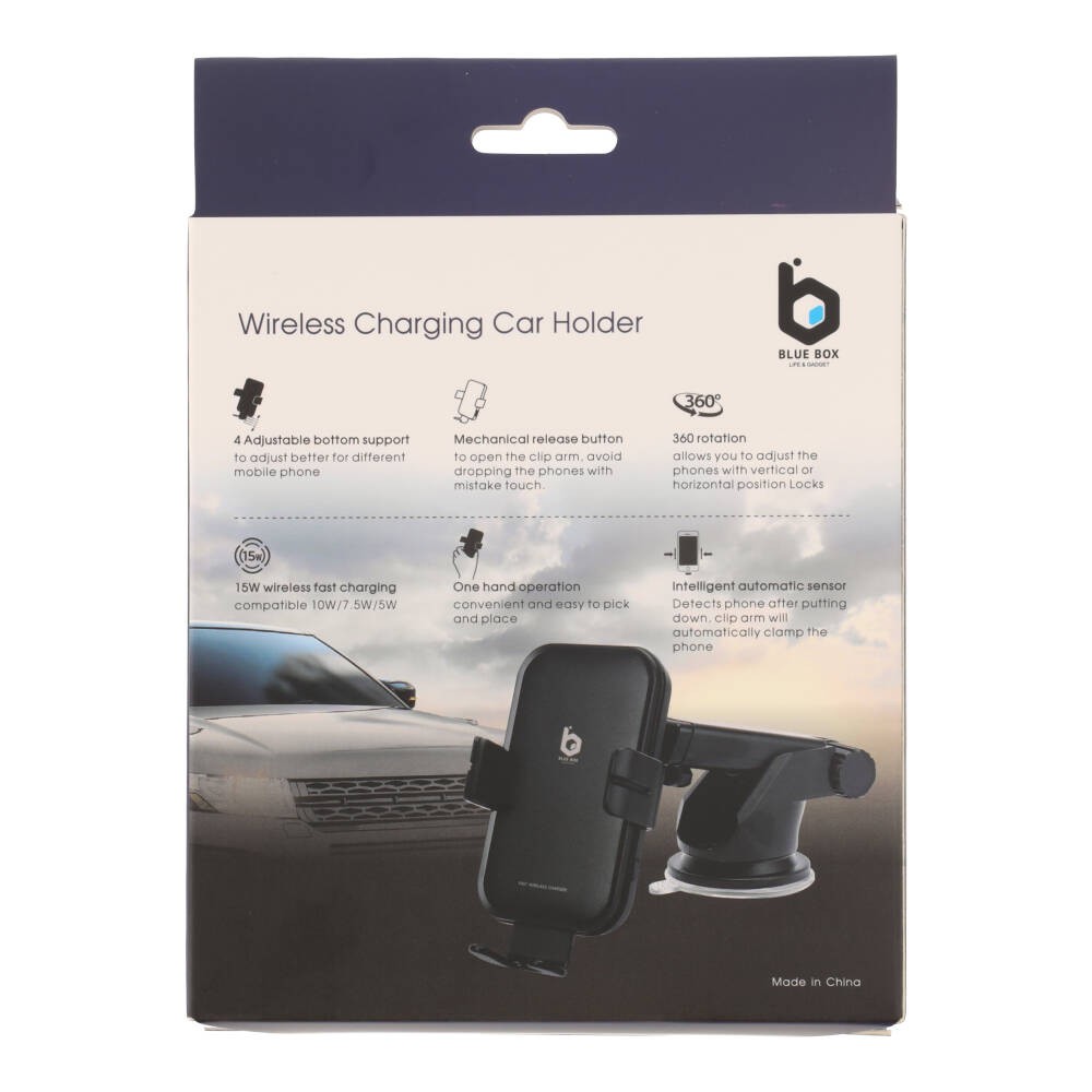 Blue Box 15W Wireless Charging Car Holder