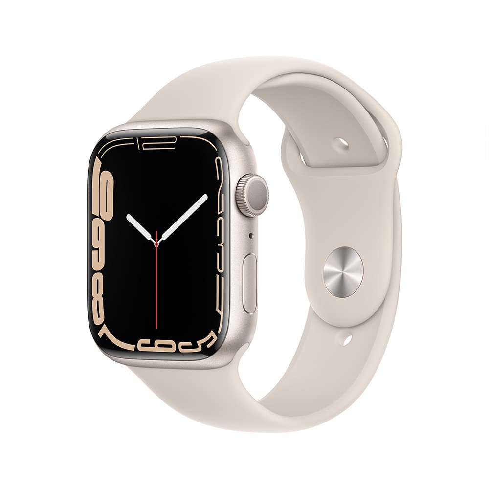 Apple Watch Series 7 GPS 45mm Starlight Aluminium Case with Starlight Sport Band