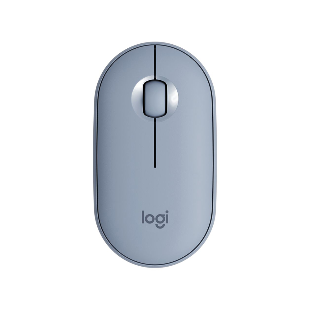 เมาส์ไร้สาย Logitech Bluetooth & Wireless Mouse M350 Pebble Blue Grey