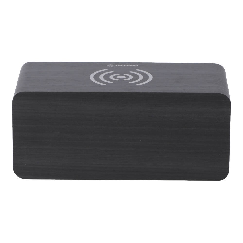 แท่นชาร์จไร้สาย TECHPRO Alam Clock with 10W Wireless Charging Black