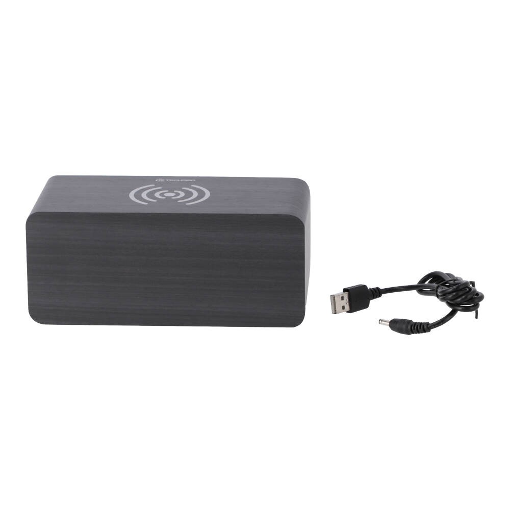 แท่นชาร์จไร้สาย TECHPRO Alam Clock with 10W Wireless Charging Black