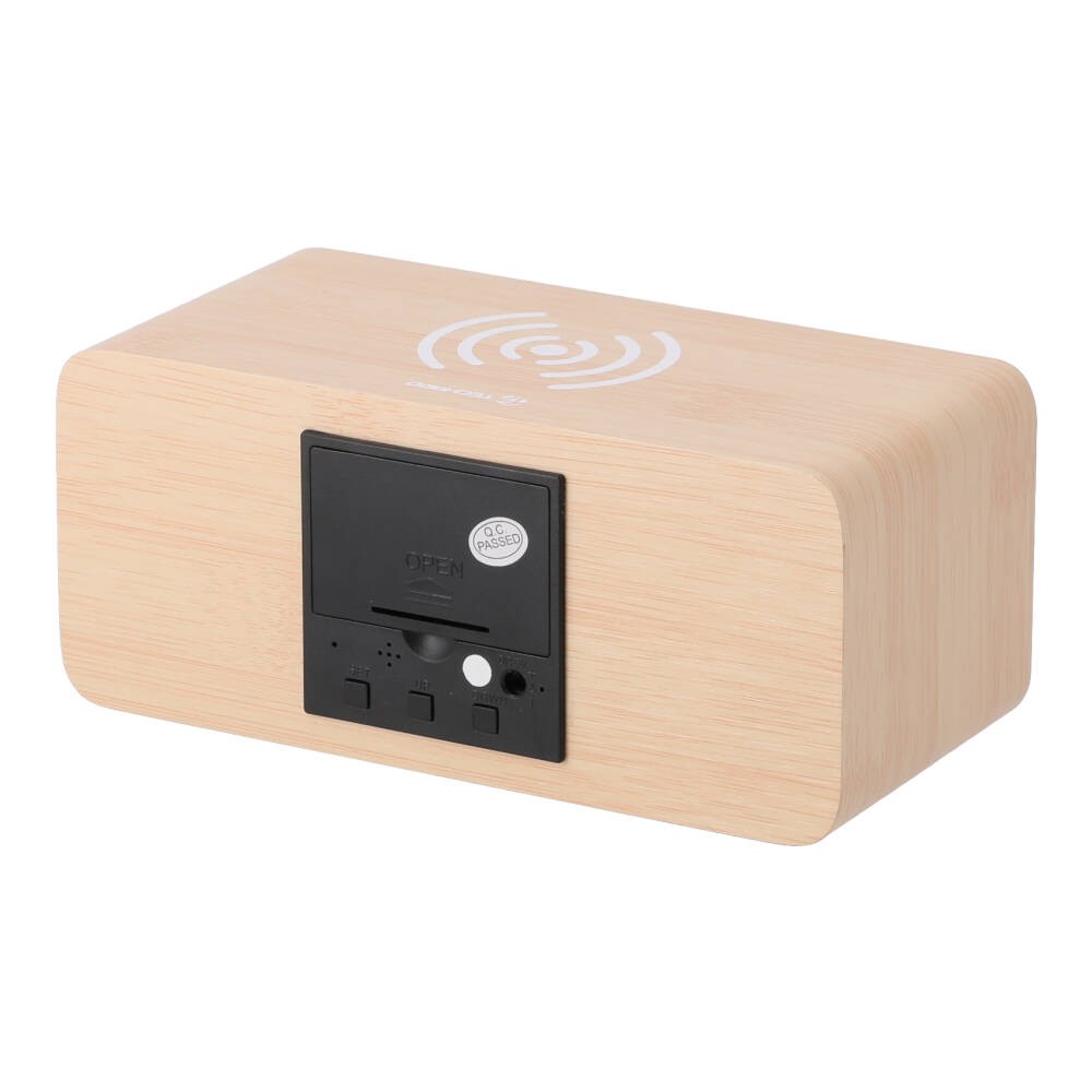 แท่นชาร์จไร้สาย TECHPRO Alam Clock with 10W Wireless Charging Brown