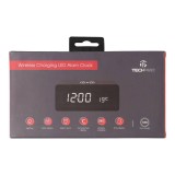 แท่นชาร์จไร้สาย TECHPRO Alam Clock with 10W Wireless Charging Brown