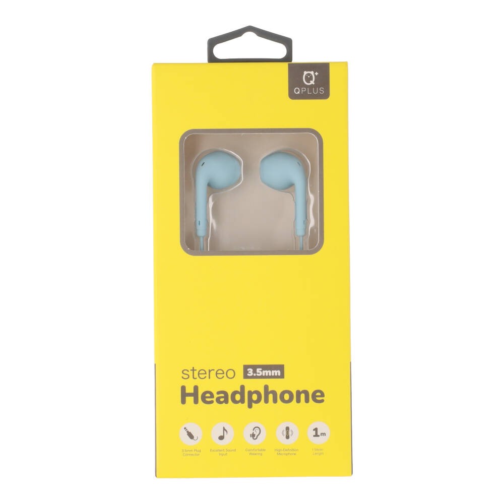 หูฟัง QPLUS Colorful Wired Earbud Headphone 3.5mm Blue