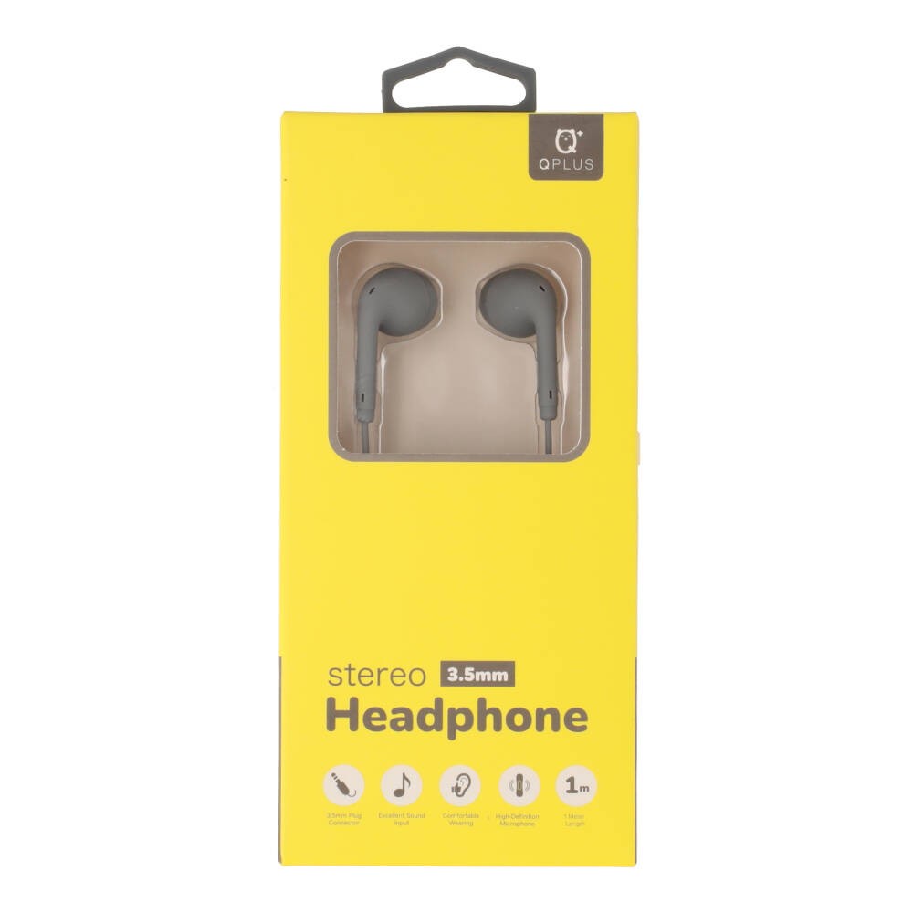 หูฟัง QPLUS Colorful Wired Earbud Headphone 3.5mm Gray