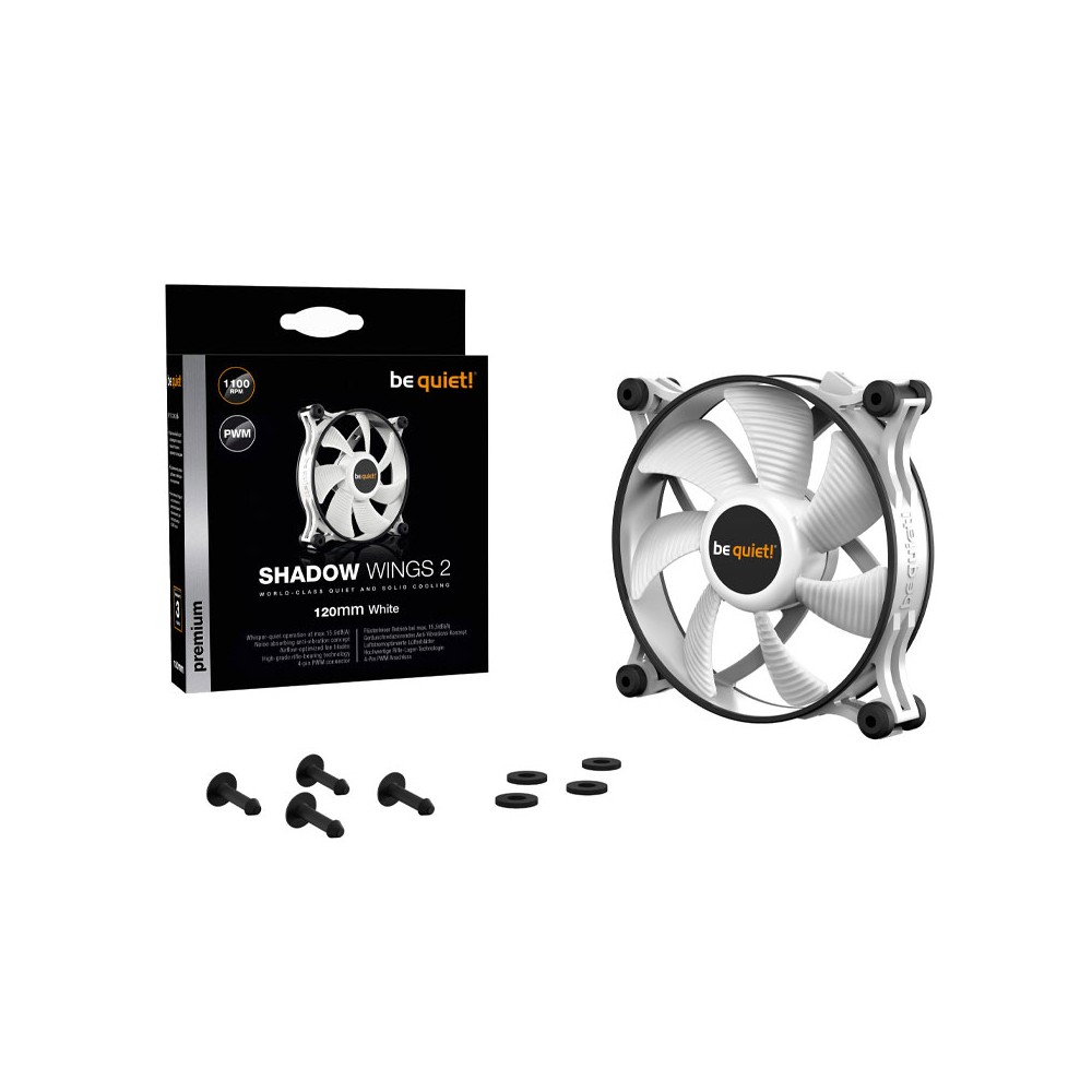 พัดลมคอม Be Quiet Shadow Wings 2 White 120mm PWM (BL089)