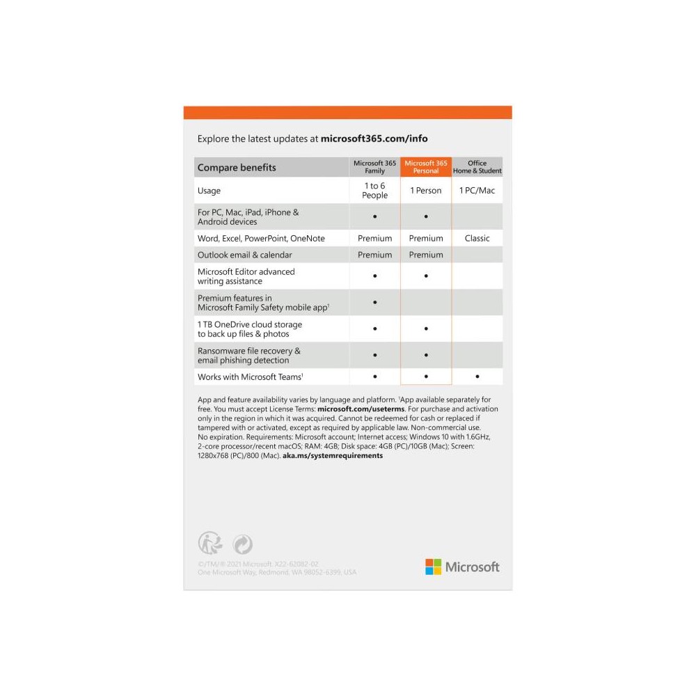 Microsoft 365 Personal English APAC EM (QQ2-01398)