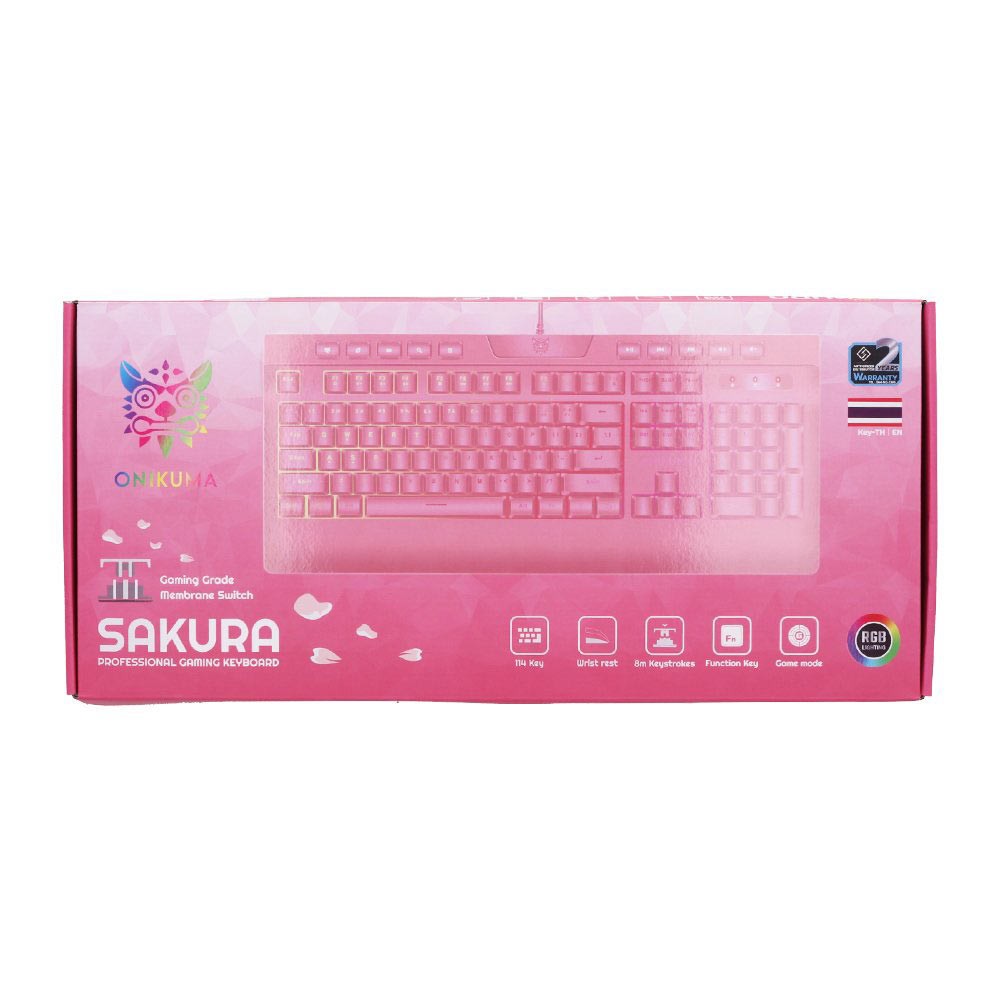 Onikuma Gaming Keyboard Sakura Pink