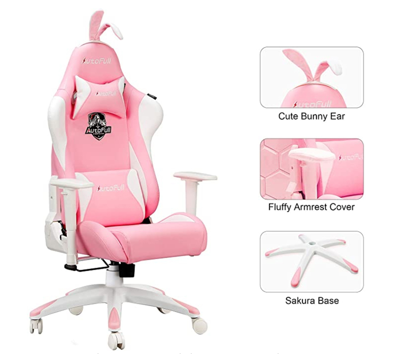 เก้าอี้เกมมิ่ง Autofull Gaming Chair Signature Cutest Design BunnyPink