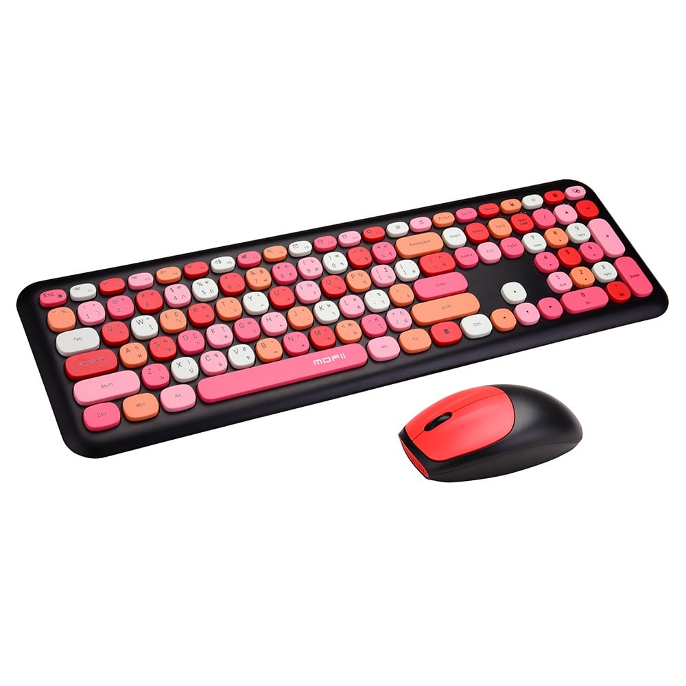 เมาส์และคีย์บอร์ดไร้สาย MOFii Wireless Mouse + Keyboard Silent Lollipop Mixed Black (TH/EN)