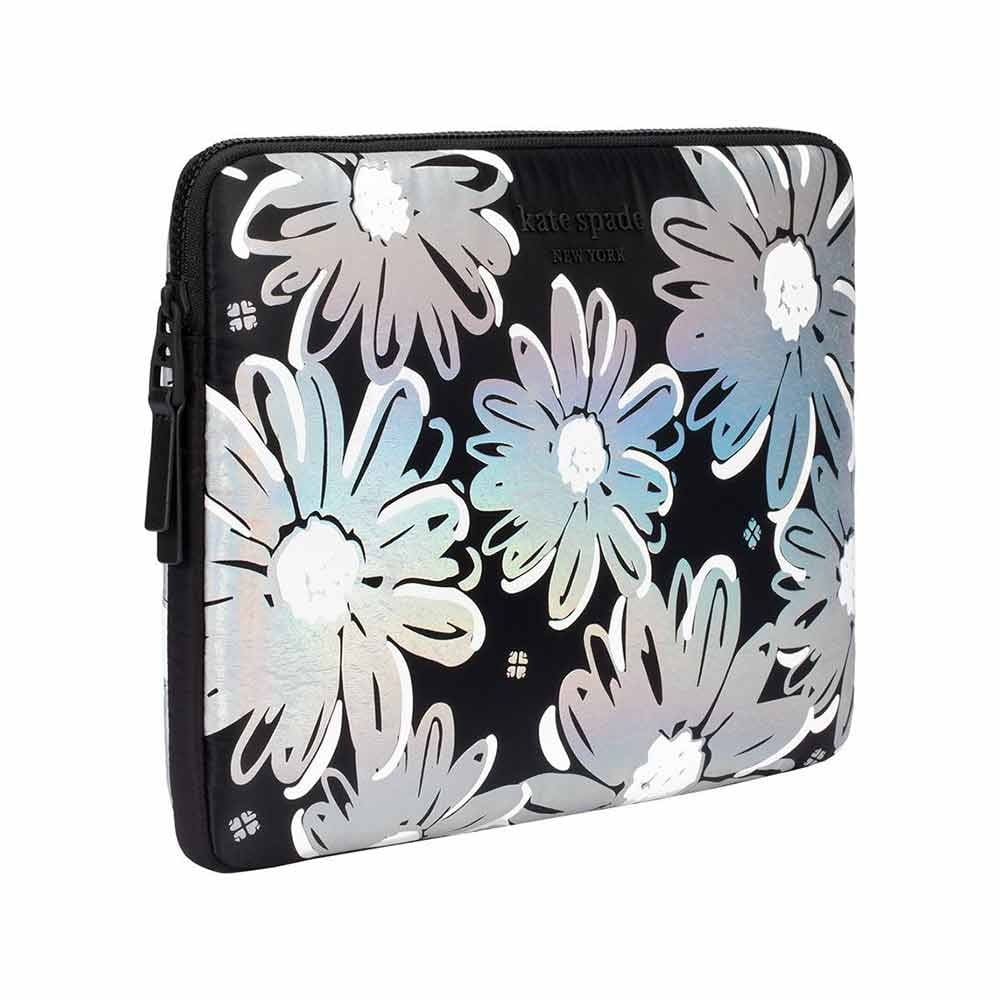 Kate Spade New York Puffer Sleeve for Laptop/MacBook 14 inch Daisy Iridescent Black