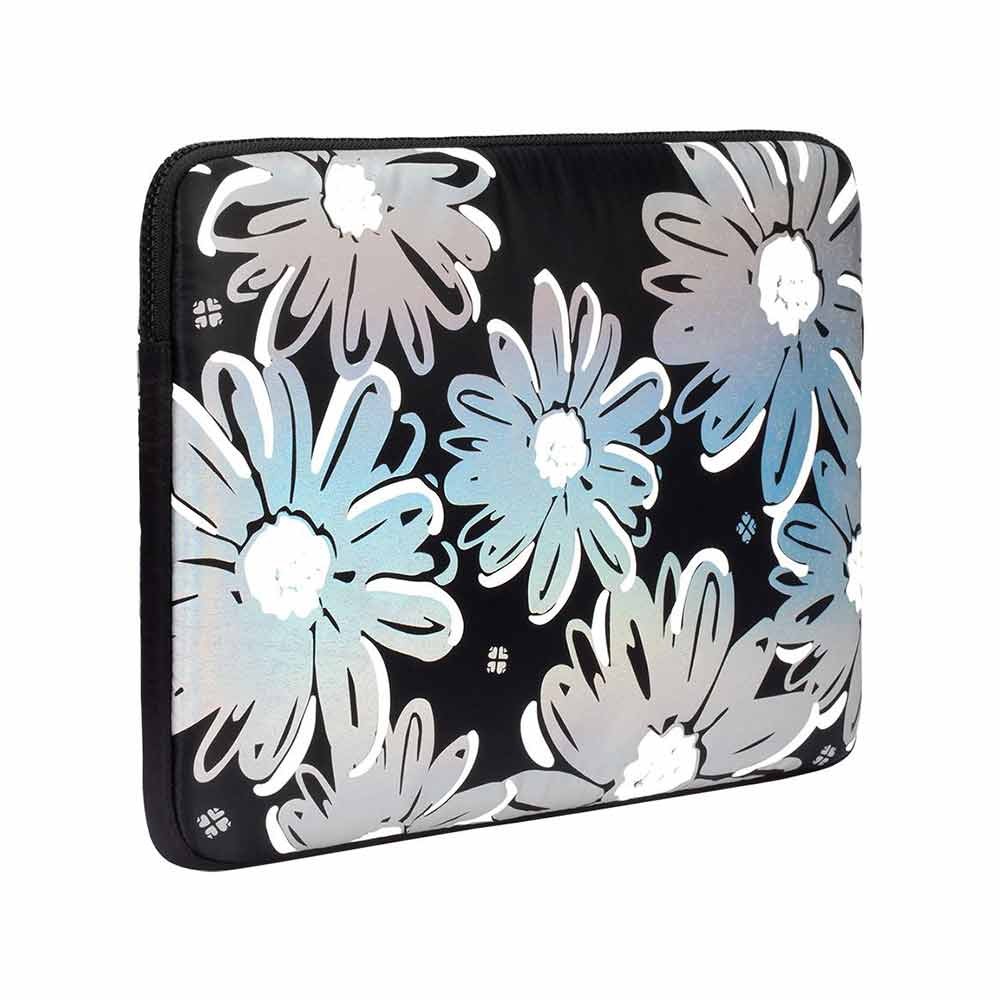 CS@ Kate Spade New York Puffer Sleeve for Laptop/MacBook 14 inch Daisy Iridescent Black