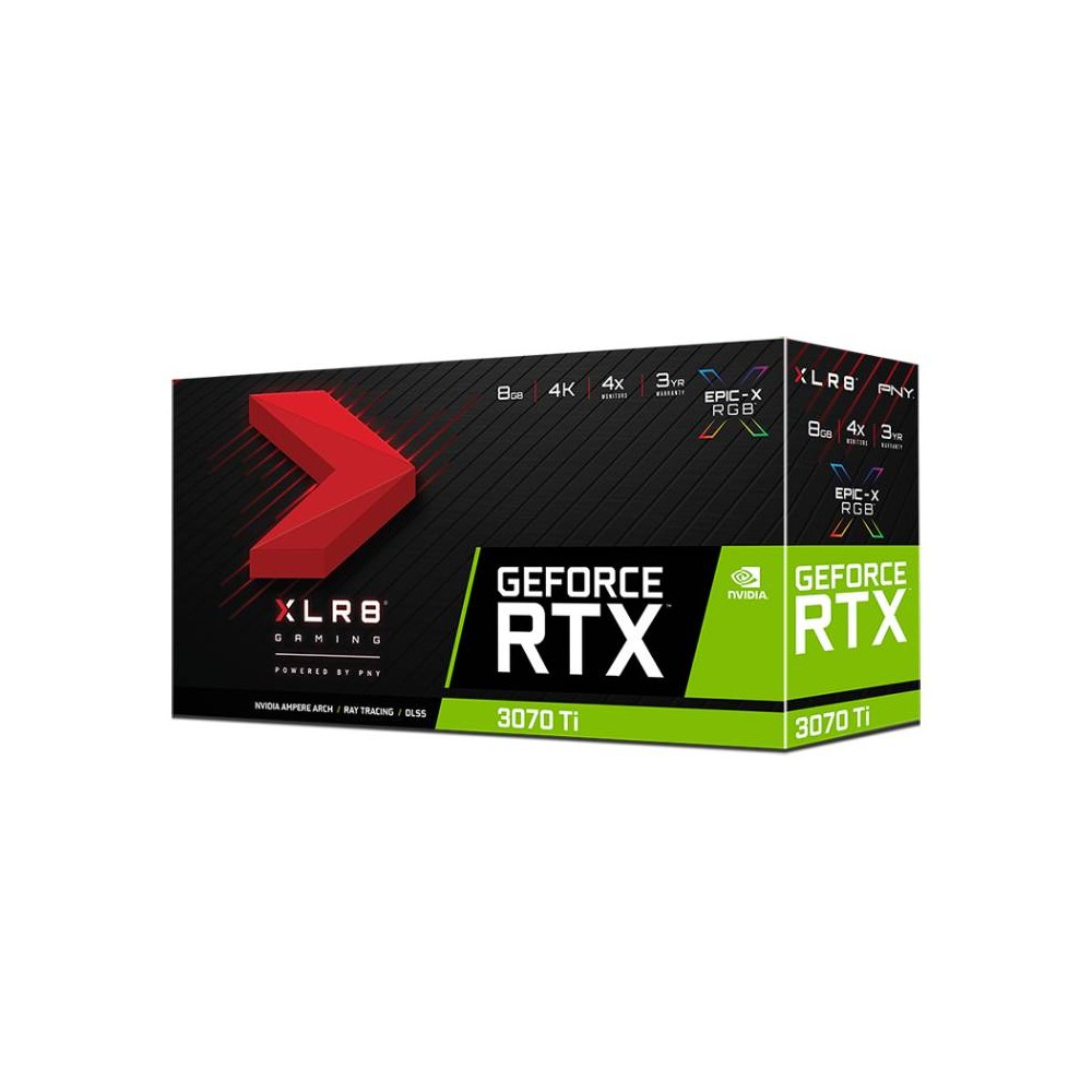 การ์ดจอ PNY RTX 3070 Ti XLR8 Gaming UPRISING EPIC-X RGB Triple Fan 8GB GDDR6 256-bit