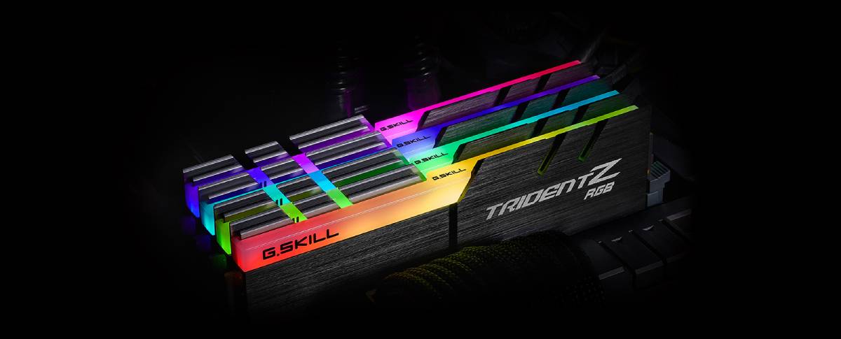 แรมพีซ๊ G.Skill Ram PC DDR4 64GB/3200MHz.CL16 (16GBx4) Trident Z RGB