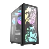 เคสคอมพิวเตอร์ DARKFLASH Computer Case DK210 TG Black - Graffiti
