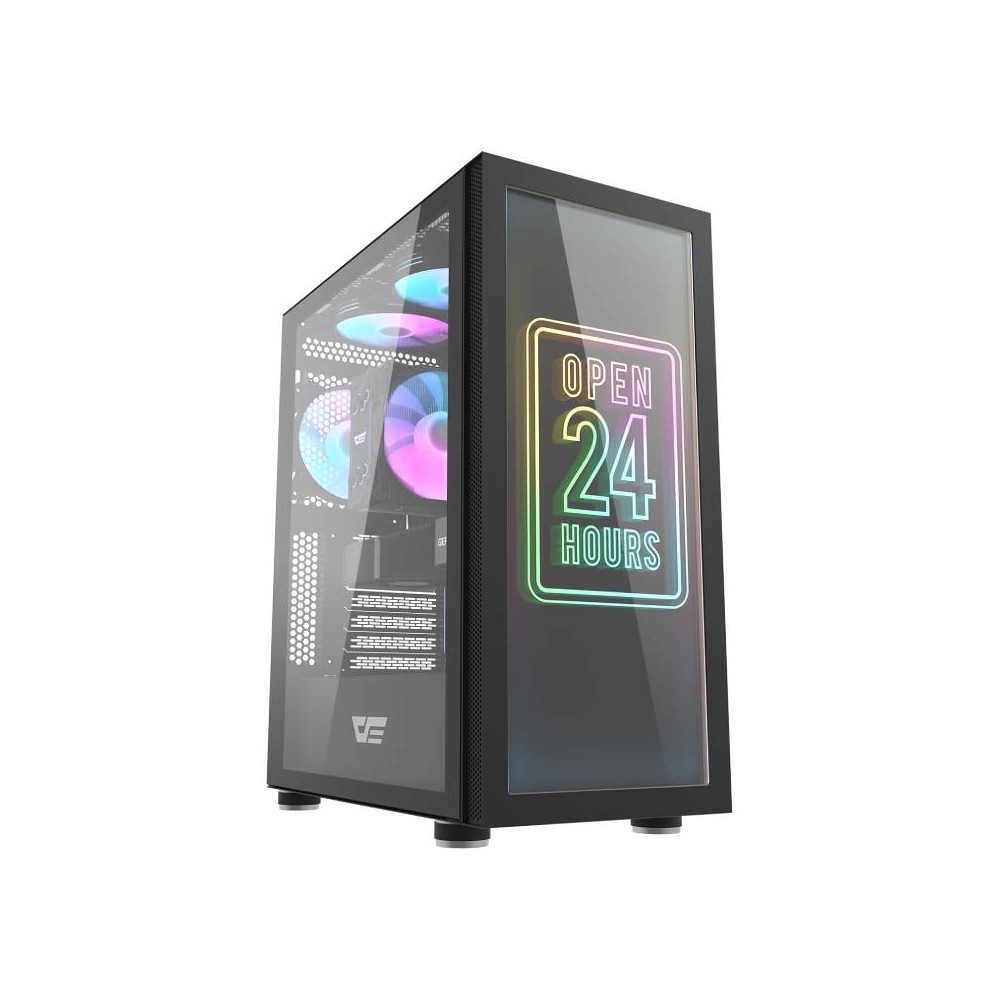 เคสคอมพิวเตอร์ DARKFLASH Computer Case DK210 TG Black - Graffiti