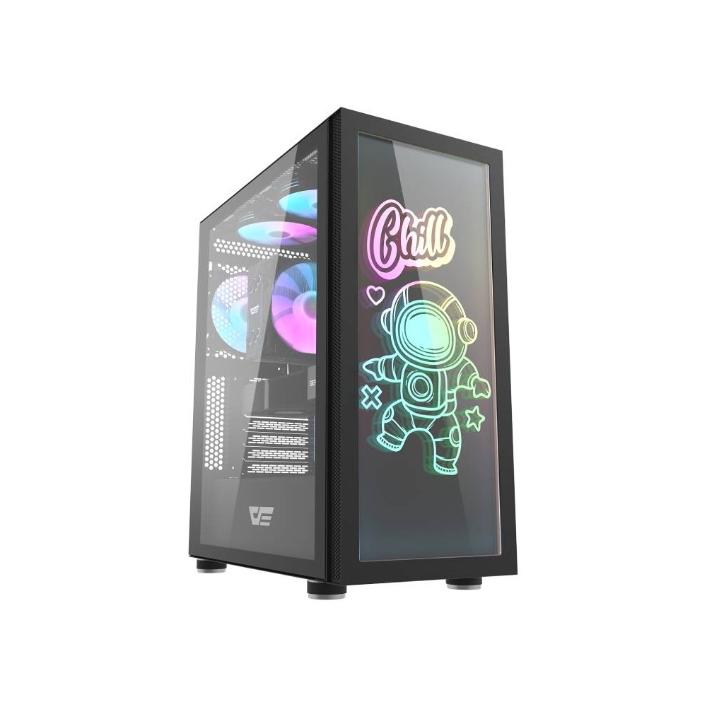 เคสคอมพิวเตอร์ DARKFLASH Computer Case DK210 TG Black - Graffiti