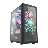 เคสคอมพิวเตอร์ DARKFLASH Computer Case DK210 TG Black - Graffiti